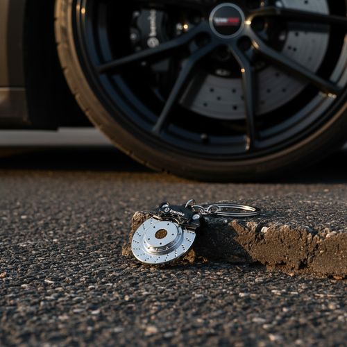 Brembo Brake Disc Keychain - Gunmetal Edition
